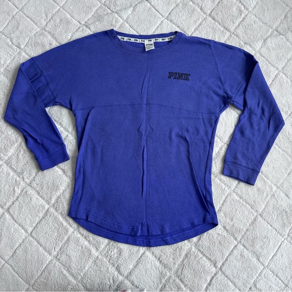 Victoria's Secret PINK | Purple & Black Varsity Crew Neck | Size Small - Picture 2 of 10
